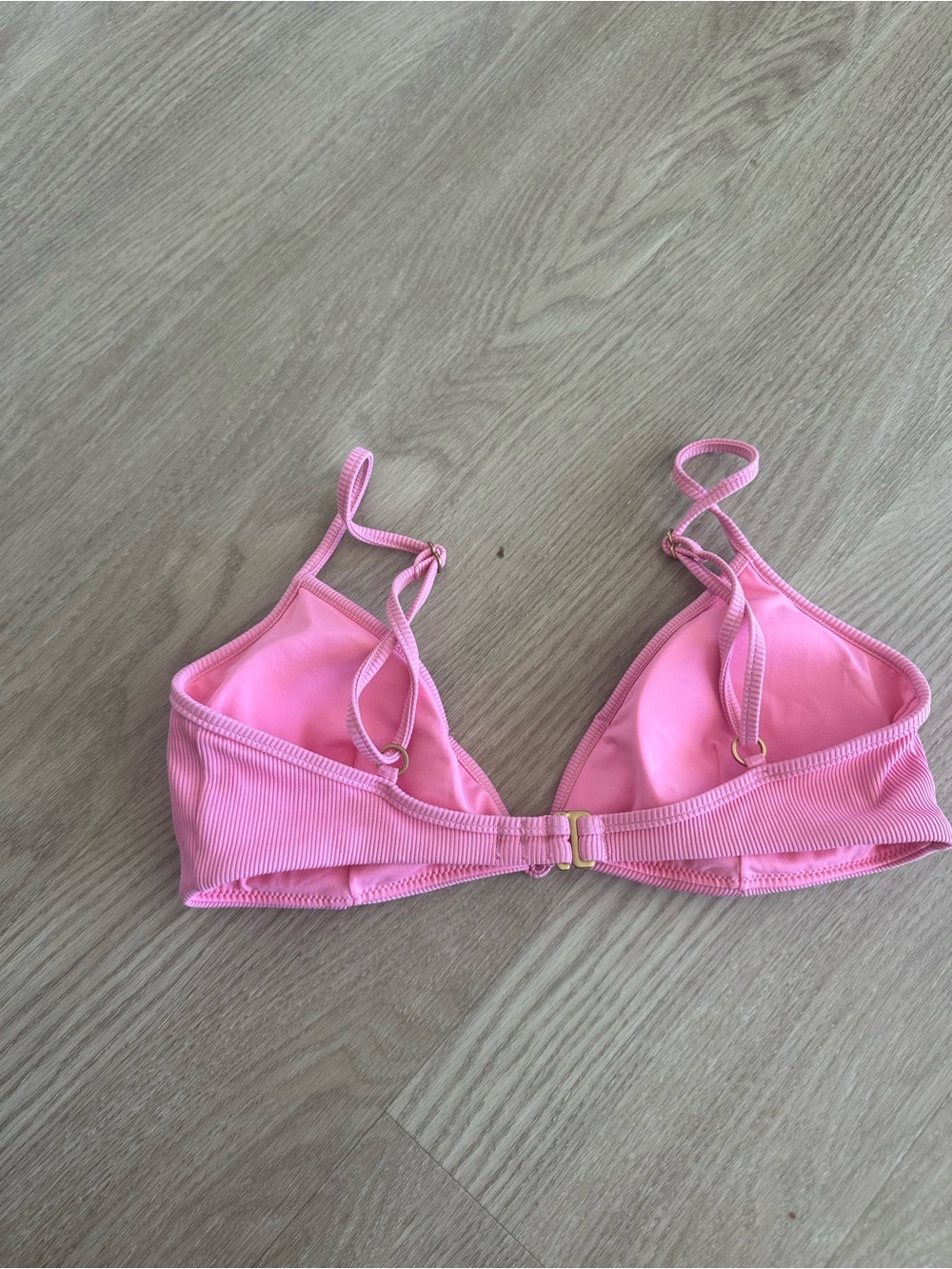 l*space Pink Ribbed Triangle Bikini Top - Picture 3 of 3